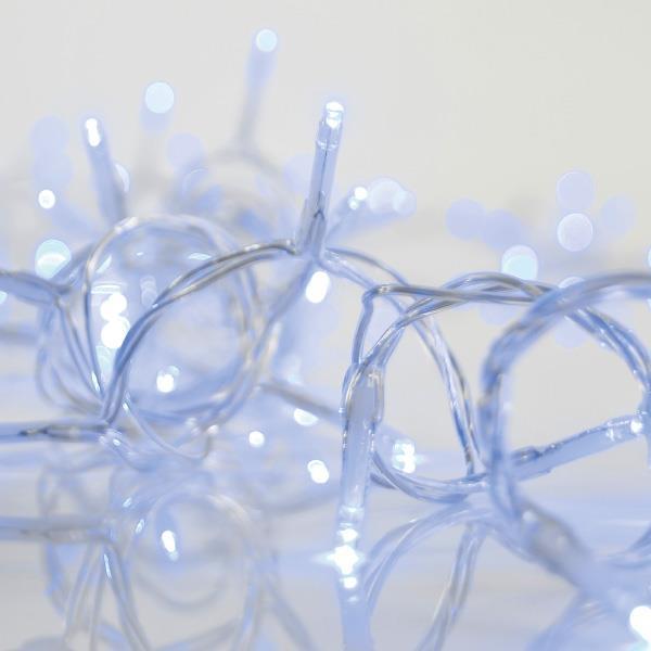 ICICLE, 144 LED 3mm, ADAPTADOR 36V, CONECTOR HASTA 3, CABLE TRANSPARENTE, LED AZUL (H60 x W300cm, 5/7/5/7), CABLE 3m, IP44
