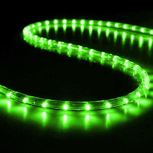 CABLE DE LUZ LED, PROTECCIÓN UV, CORTE AL METRO, 2 VÍAS, VERDE, 50m, 36 LED/m, IP65