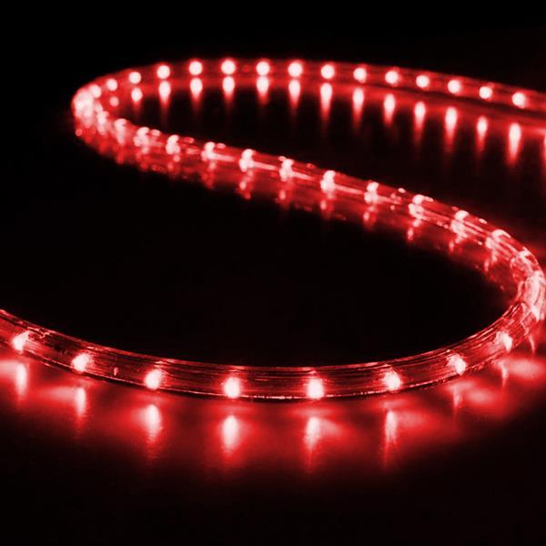 CABLE LUMINOSO LED, PROTECCIÓN UV, CORTE AL METRO, 2 VÍAS, ROJO, 50m, 36 LED/m, IP65