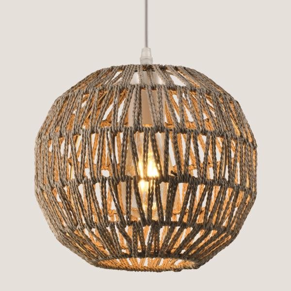 LUMINARIAS DE SUSPENSIÓN SIMPLE E27 Ø255x230 GRIS CUERDA