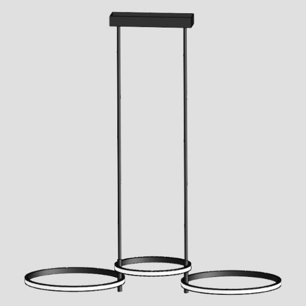 LUMINARIAS COLGANTES TRIPLE LED 34W 700x280x250 NEGRO