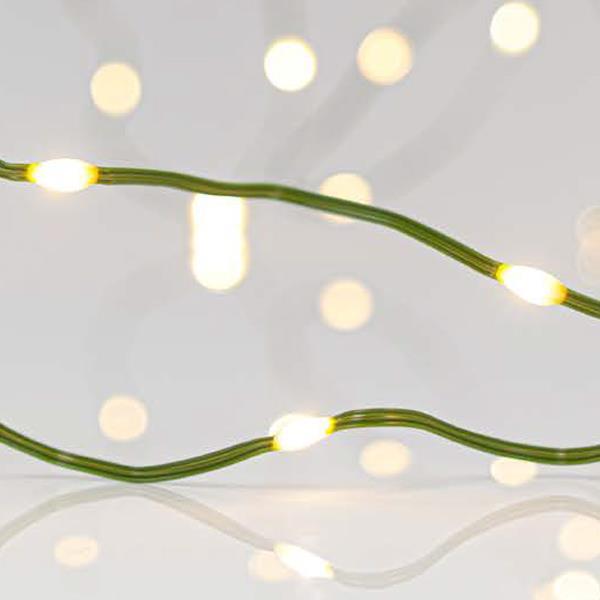LINEA, 700 MINI LED, 8 MULTIFUNCIONES, CON TRANSFORMADOR, CABLE 500cm, HILO COBRE VERDE, LED DAYLIGHT, POR 5cm, IP44
