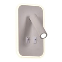LUZ DE LECTURA DE PARED PARA CAMA "IRIS K" 11W Y 3W LED 3000K BLANCO PRO