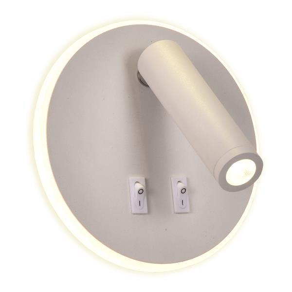 LUZ DE LECTURA DE PARED PARA CAMA "IRIS R" 9W Y 3W LED 3000K BLANCO PRO