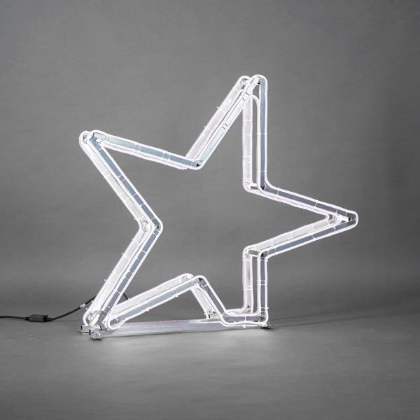 DISEÑO PROFESIONAL, STAR 3D, CUERDA DE LUZ DE NEÓN, DOS CARAS, BLANCO, 89x90x14cm, IP44