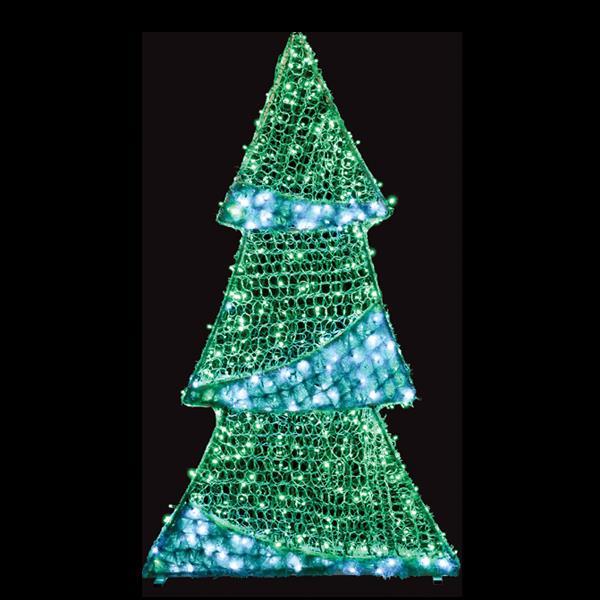 DISEÑO PROFESIONAL, ÁRBOL 3D, LED VERDE Y BLANCO, 200x110x23cm, IP65