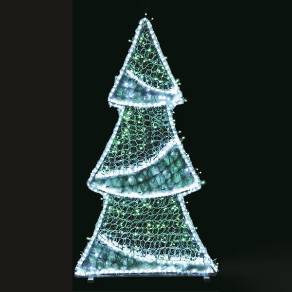 DISEÑO PROFESIONAL, ÁRBOL 3D, CUERDA DE LUZ LED BLANCO, LED VERDE Y BLANCO, 150x80x20cm, IP65