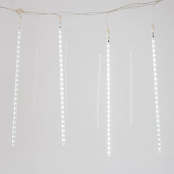 SNOWDROP, 240 LED, ADAPTADOR 7V, CONECTOR HASTA 3, CABLE TRANSPARENTE, 5 TUBOS 50cm CON LED BLANCO CADA 1m, CABLE 5m, IP44