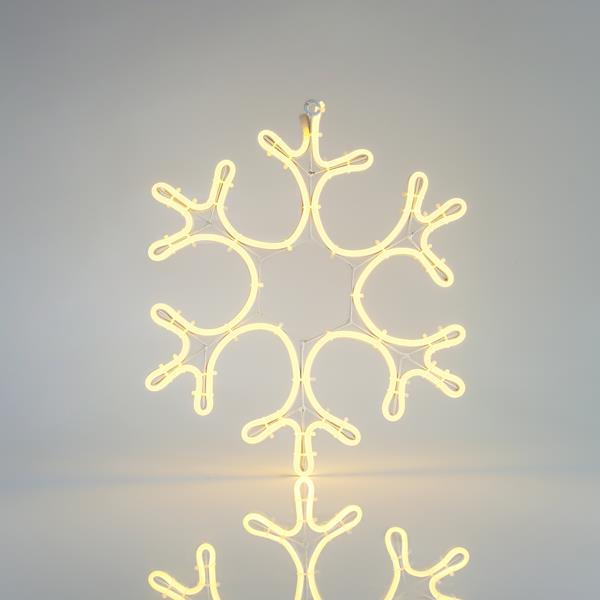 COPO DE NIEVE, CUERDA DE LUZ LED DE NEÓN DE 3 m, 2 VÍAS, BLANCO CÁLIDO, 45x35 cm, IP44
