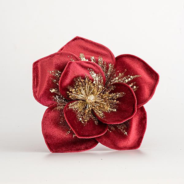 FLOR DE TERCIOPELO, ROJO OSCURO, 20cm