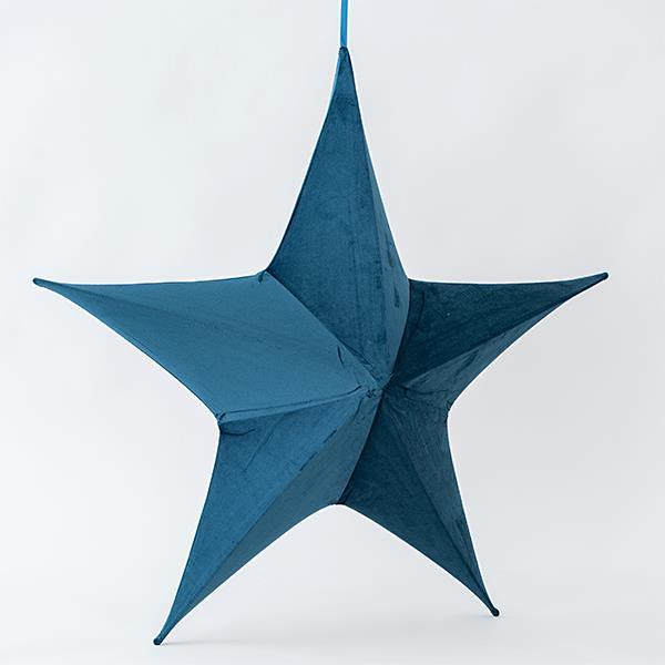 ESTRELLA DE TERCIOPELO, AZUL, 40cm