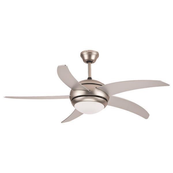 VENTILADOR 5 ASPAS COLOR NIQUEL E27 Ø120 70W C/MANDO