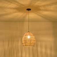 LÁMPARA DE TECHO COLGANTE BAMBÚ "AITHRA" 1xE27 MAX 40W 300x300x300mm MARRÓN ARTE ILLUMINA