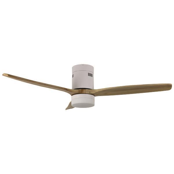 VENTILADOR DECORATIVO 3 PALAS MARRONES CON ALTAVOZ BLUETOOTH, LUZ LED Y MANDO Ø132 MOTOR DC 40W