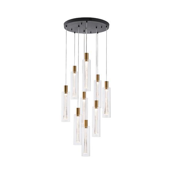 LÁMPARA COLGANTE CRISTAL 9 LUCES 60W 7200Lm 3000K Ø500x2430mm ARTE ILLUMINA VIAL