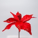 FLOR DE PASIÓN, ROJA CON DETALLES DE BRILLO EN LAS HOJAS, 24x15cm