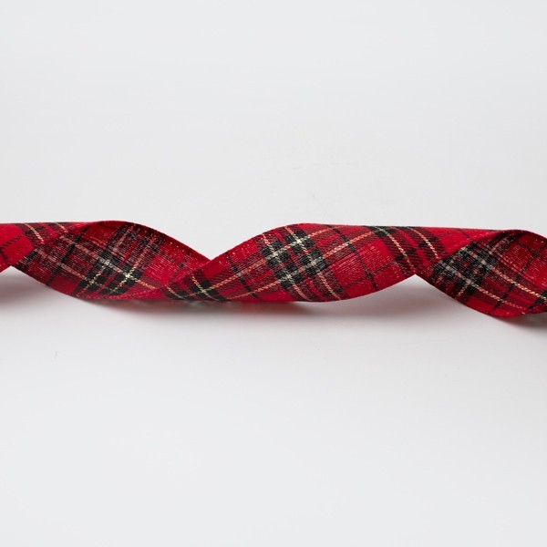 CINTA DE CUADROS ROJOS, 6,30 cm, 10 m