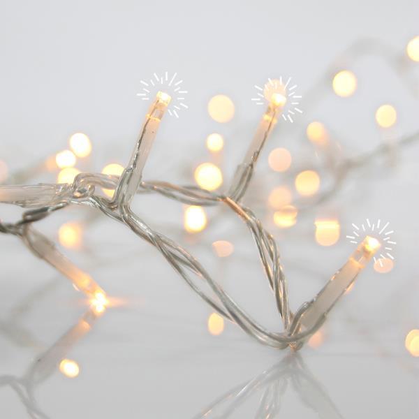 CARÁMBANO, 144 LED de 3 mm, ADAPTADOR DE 36 V, 4 CONECTORES (HASTA 3 JUEGOS), CABLE DE PVC TRANSPARENTE, 120 LED BLANCO CÁLIDO + 24 LED BLANCOS DE DESTELLO, (Alto 60 x Ancho 300 cm, 5/7/5/7), CABLE DE CONDUCCIÓN DE 3 m, IP44