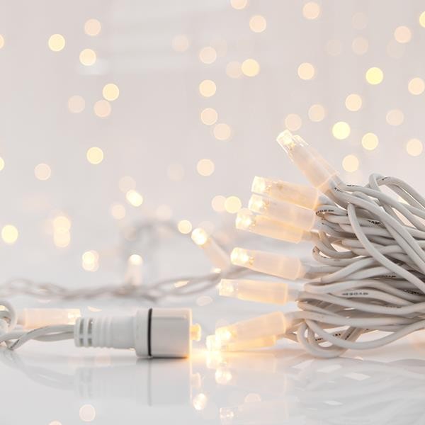 LÍNEA, 96 LED 5 mm, 24 V, CABLE DE GOMA BLANCO, 2 CONECTORES HASTA 10 JUEGOS, LED LUZ DIURNA, POR 10 cm, JUEGO DE 5 LÍNEAS Y 1 EXTENSIÓN DE 3 m, ΙΡ65