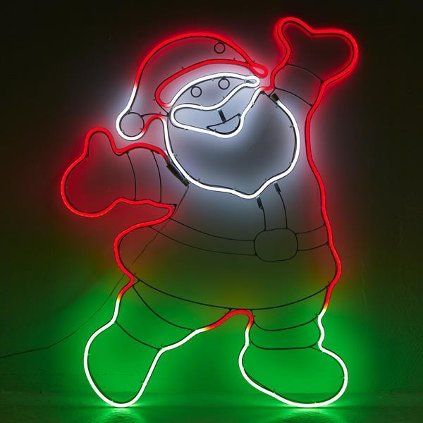 Cuerda luminosa LED de neón de Papá Noel, 61 x 78 cm, 5 m, con adaptador, bidireccional, cable de 5 m, IP44