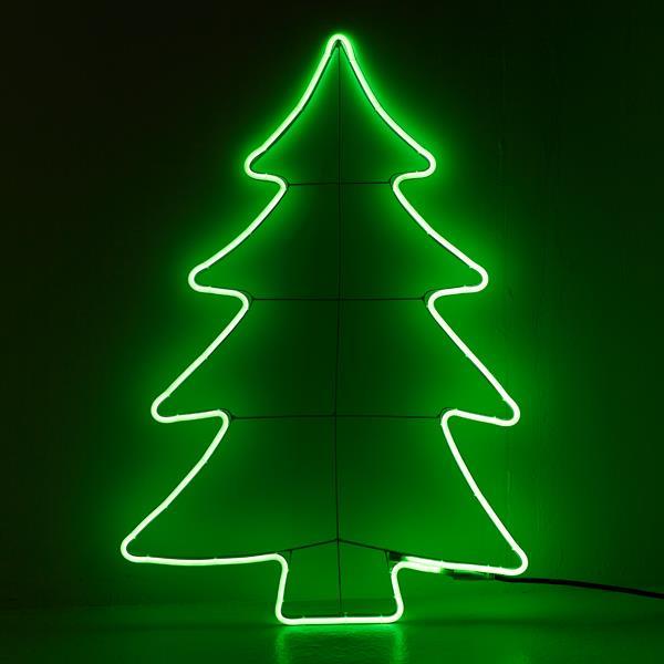 Árbol de Navidad 65*74 cm, 230 V, 3 m, luz LED neón, verde, bidireccional, cable de 1,5 m, IP44