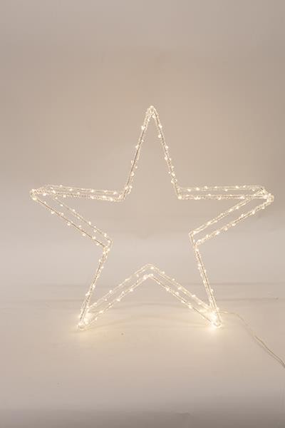 ESTRELLA ACRÍLICA, ADAPTADOR DE 3,5 V, 120 MINI LED BLANCO CÁLIDO, CABLE DE 5 m, 46 x 8,5 x 46 cm, IP44