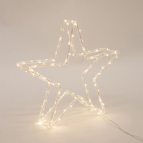 ESTRELLA ACRÍLICA, ADAPTADOR DE 3,5 V, 100 MINI LED BLANCO CÁLIDO, CABLE DE 5 m, 36 x 7 x 36 cm, IP44