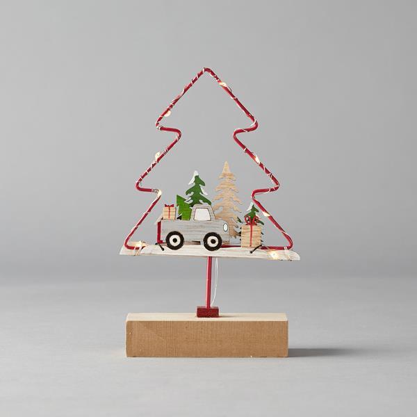 ÁRBOL METÁLICO ILUMINADO, FUNCIONA A PILAS, 12,5 x 4,5 x 19 cm, IP20