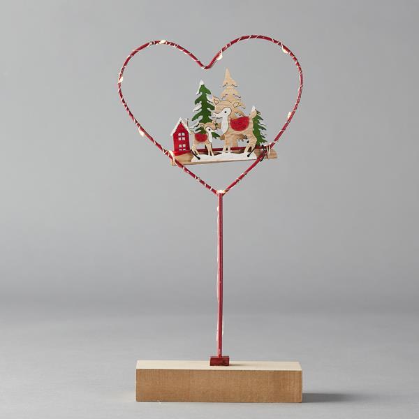 CORAZÓN DE METAL ILUMINADO, FUNCIONA A PILAS, 14,5 x 4,5 x 30,5 cm, IP20