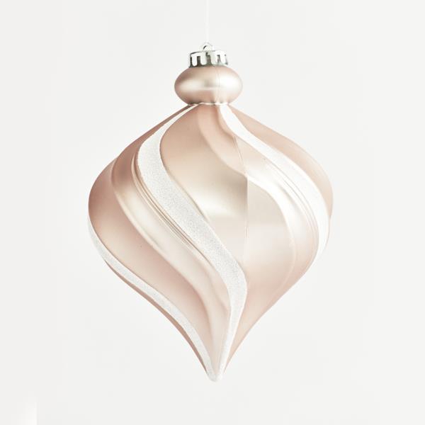 ADORNO DE PLÁSTICO, CEBOLLA, BLANCO Y CHAMPÁN, 15 cm