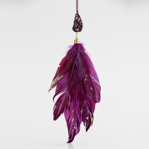 PLUMA COLGANTE, MAGENTA, 22x8x2cm