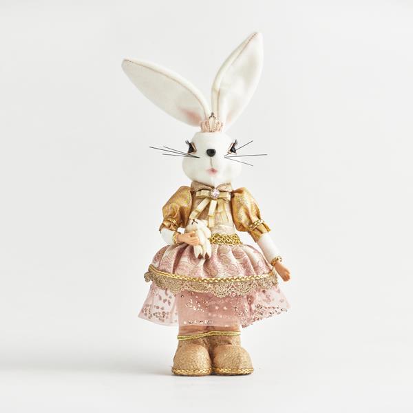 SEÑORA CONEJO CON ROPA ROSA, 19x10x42cm