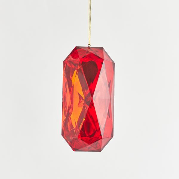 ADORNO COLGANTE, DIAMANTE, ROJO, 7x5,5x14,5cm