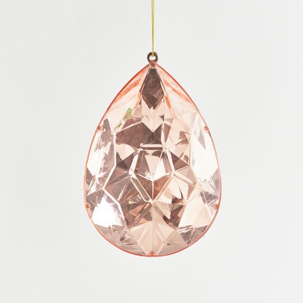 ADORNO COLGANTE, GOTA, ORO ROSA, 16x10x23cm
