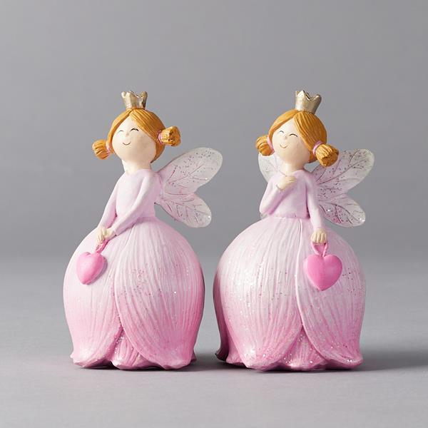 HADA DE POLIRESINA MORADA, 2 DISEÑOS, 7,5x6x12cm