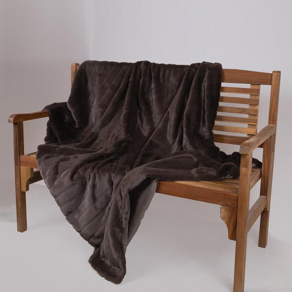 MANTA DE PIEL DECORATIVA, MARRÓN, 140x160cm