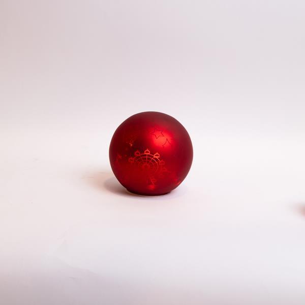 BOLA DECORATIVA DE CRISTAL ILUMINADA, PAPELET ROJO, CON PARQUE DE ATRACCIONES, 15 cm