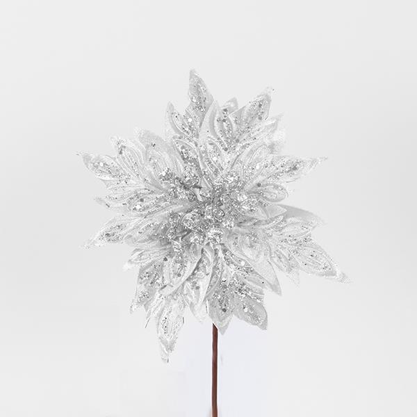 FLOR DE POINSETTI, BLANCA, 25x13cm