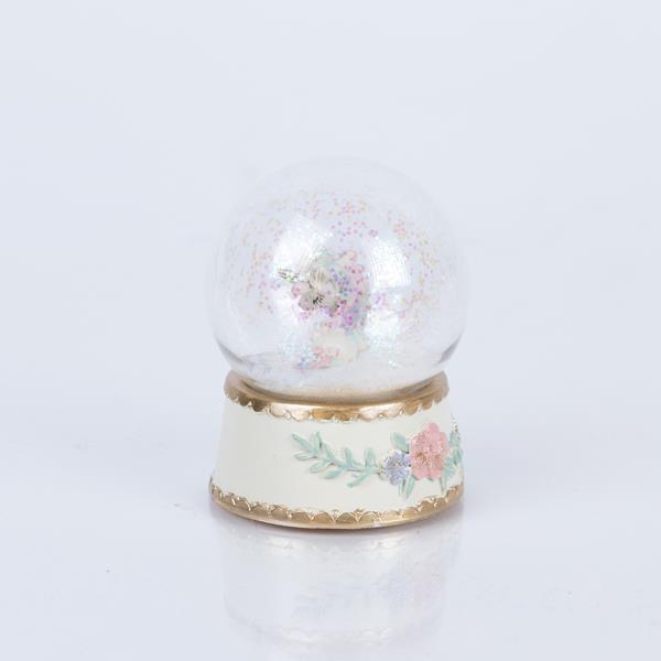 BOLA DE NIEVE CON UNICORNIO, EN COLORES ÓPALO, 6,5x8,5cm