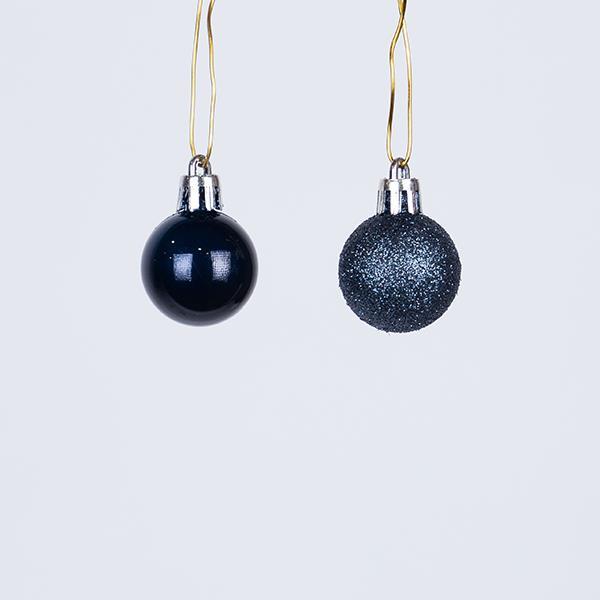 BOLA AZUL, PLÁSTICO, SET DE 27 PIEZAS, (9 PERLA, 18 BRILLO), 3 CM