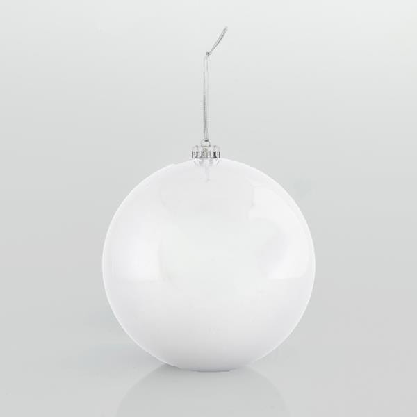 BOLA DE PLÁSTICO, BLANCA, PERLA, SET 2 UDS., 20CM