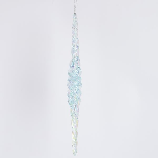 ESTALACTITA ACRÍLICA, CONGELADA, AZUL CLARO, 26 CM