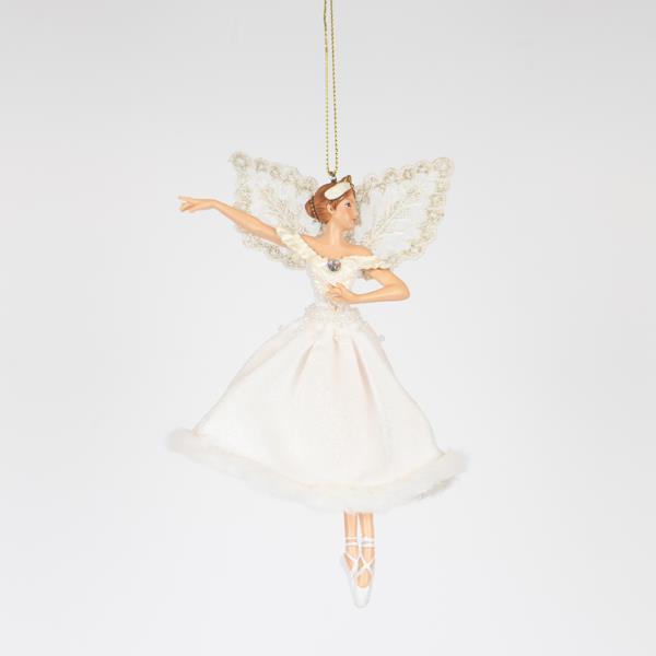 HADA CON FALDA DE PELO BLANCO, PIRUETA, 15,5 CM