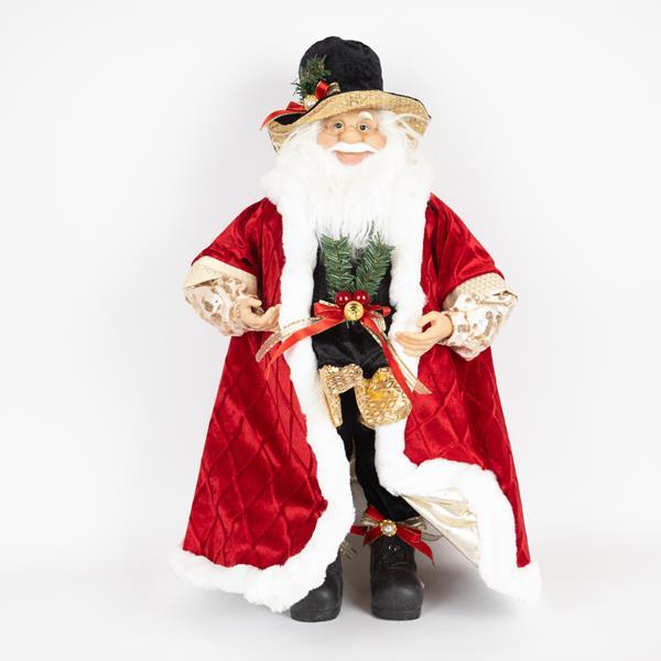 PAPÁ NOEL CON SOMBRERO NEGRO, 66CM