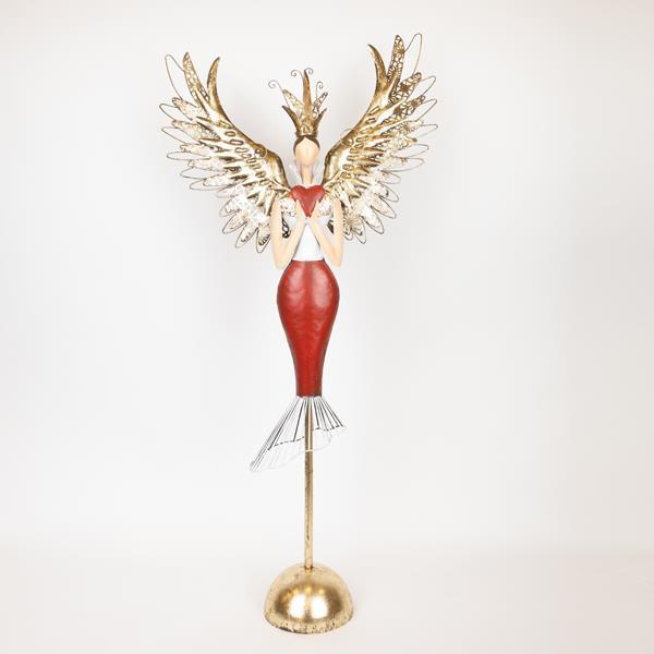 PRINCESA METÁLICA CON CORAZÓN ROJO, 90,17CM
