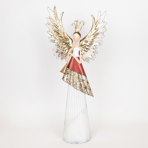 PRINCESA METÁLICA CON INSTRUMENTO MUSICAL, 70,49CM