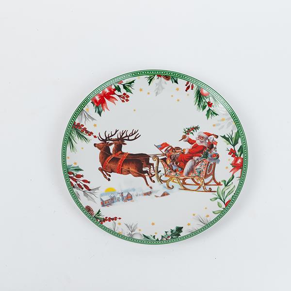 PLATO CON ESCENA NAVIDEÑA, 20CM