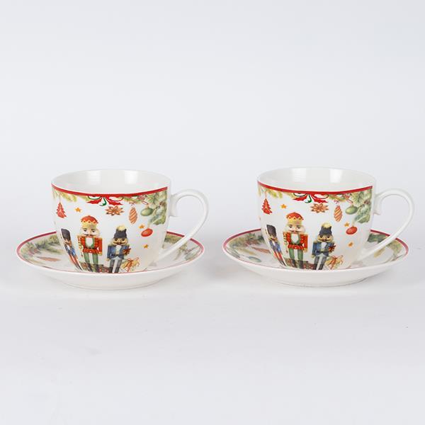 TAZA CON PLATO, CON CASCANUECES, SET 2 UDS