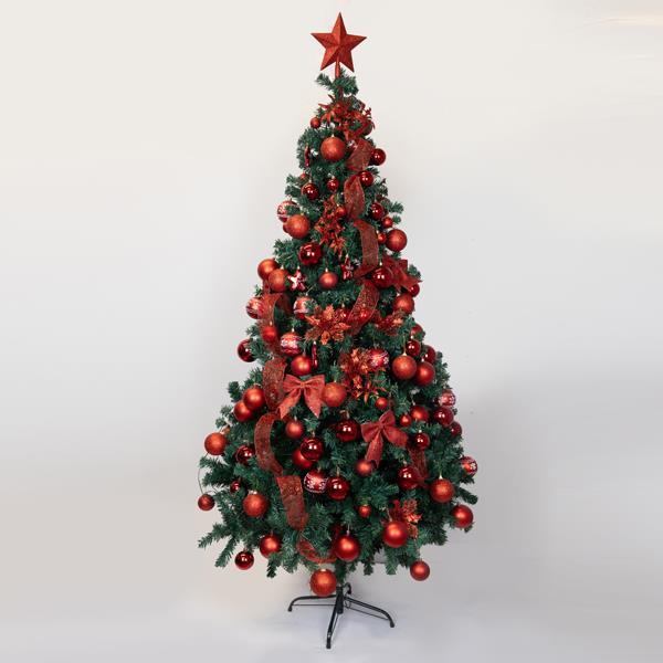 DECORACIÓN PARA ÁRBOL, ROJO, SET 120 PIEZAS