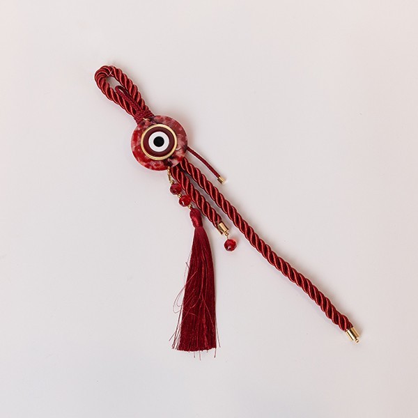CHARM COLGANTE, ROJO, CON DETALLES DORADOS Y OJO, 38CM